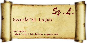 Szalóki Lajos névjegykártya